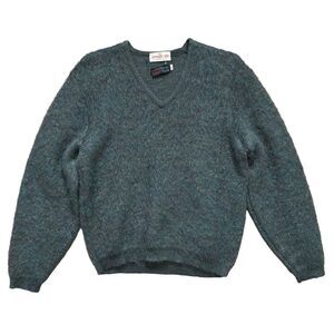 Vintage 60s University Shop Al Baskin Mohair Wool Sweater V-Neck Sz M USA Cobain